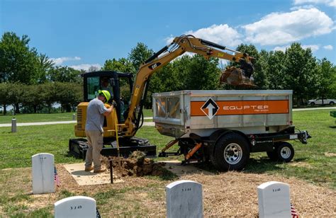 mini-excavator grave|gravestone digging tools.